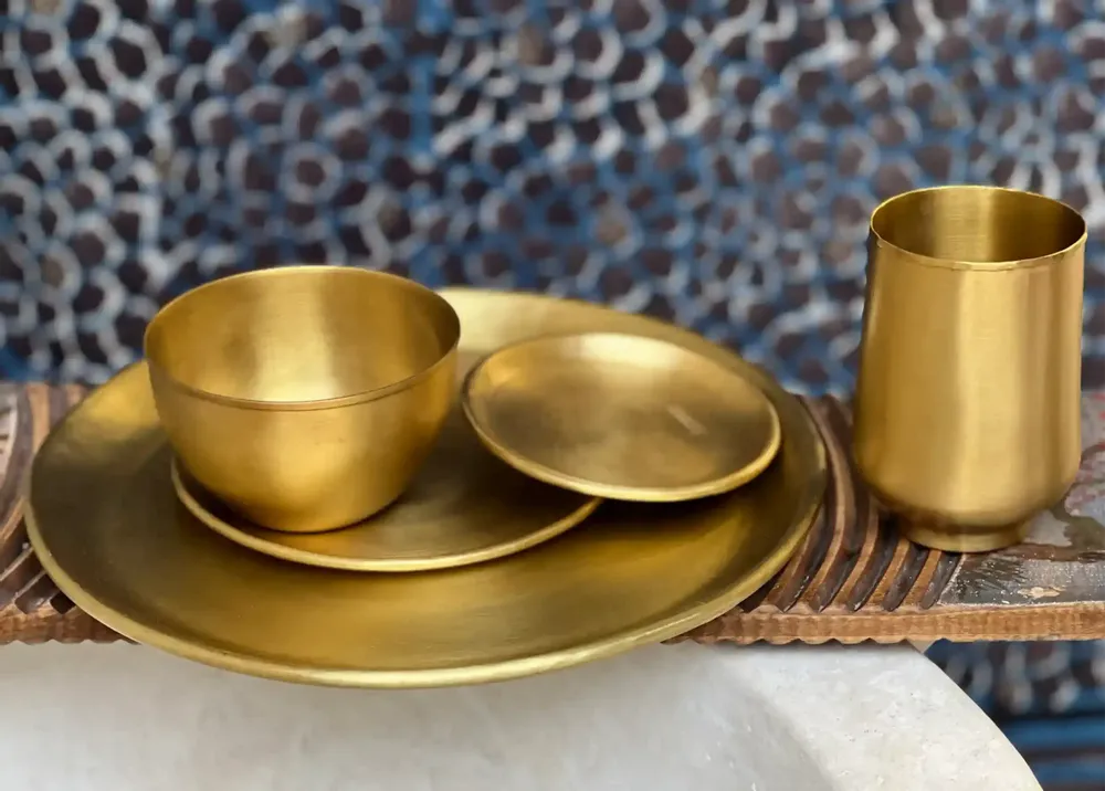 Decorative objects - SMOOTH BRASS GLASS' MOON ' - KARAWAN AUTHENTIC