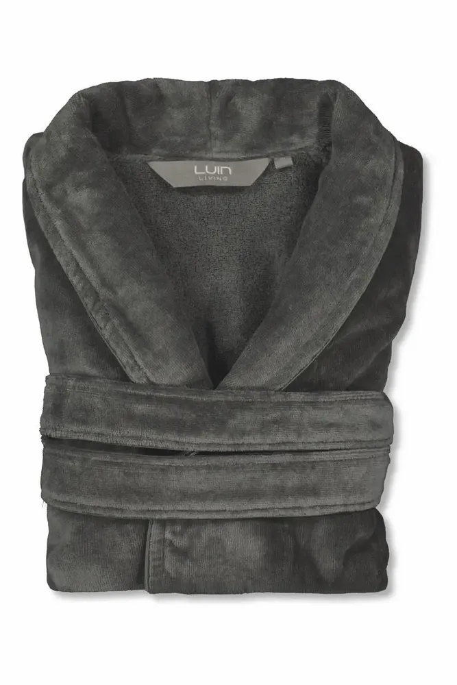 Bathrobes - Haven Bathrobe Dark Grey - LUIN LIVING