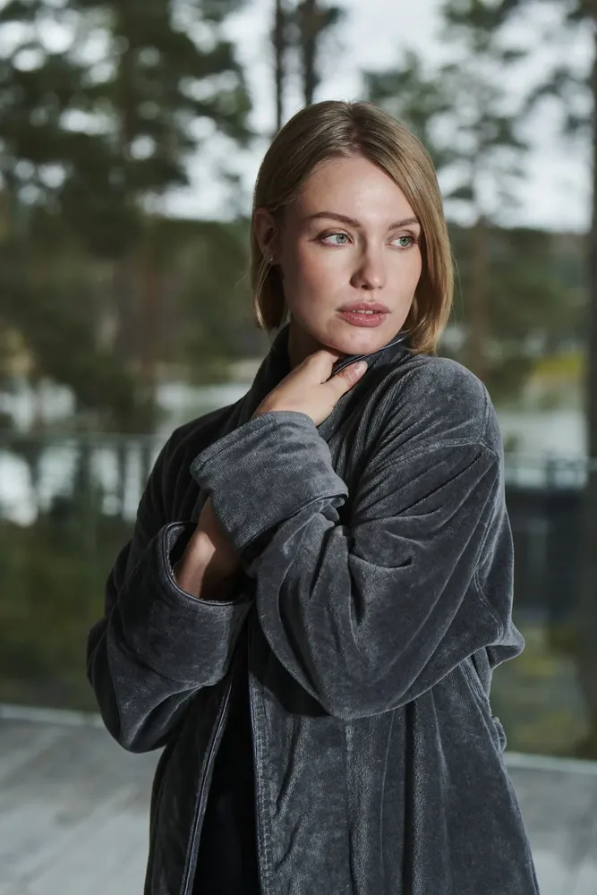 Bathrobes - Haven Bathrobe Dark Grey - LUIN LIVING