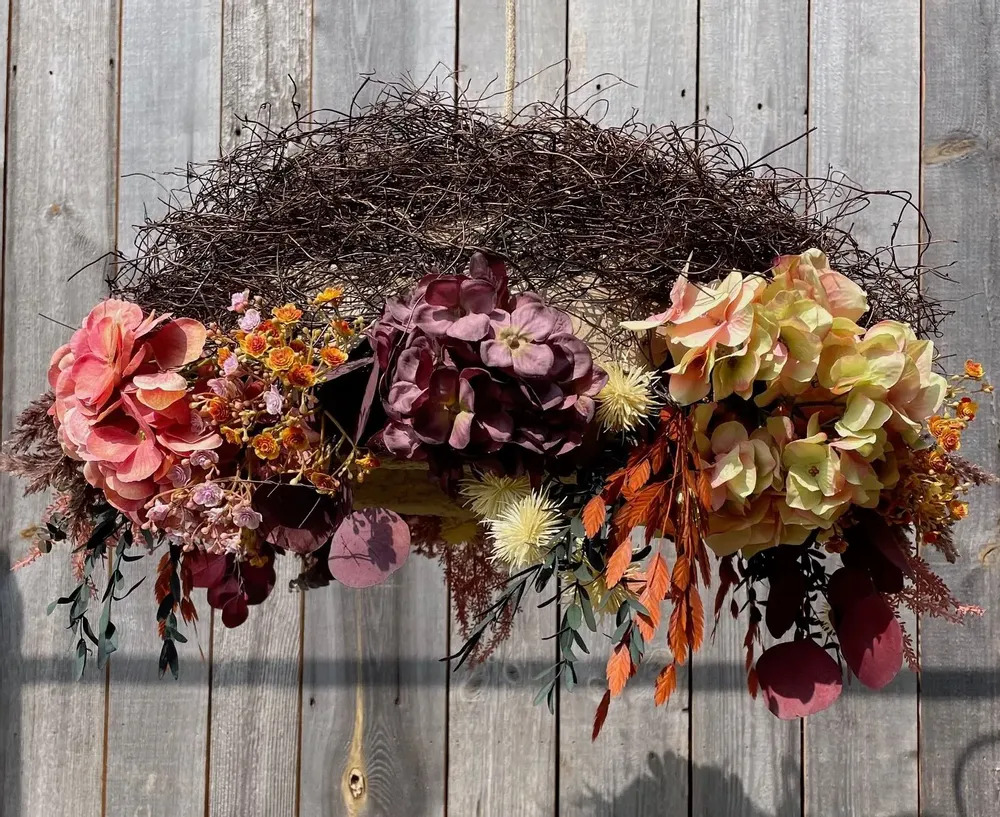 Suspensions - Suspension en fleurs - ROSE ET VIOLETTE