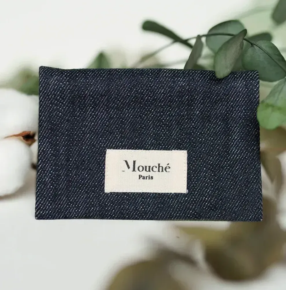 Linens - L'Essentiel pouch and its 2 tissue handkerchiefs - MOUCHÉ PARIS