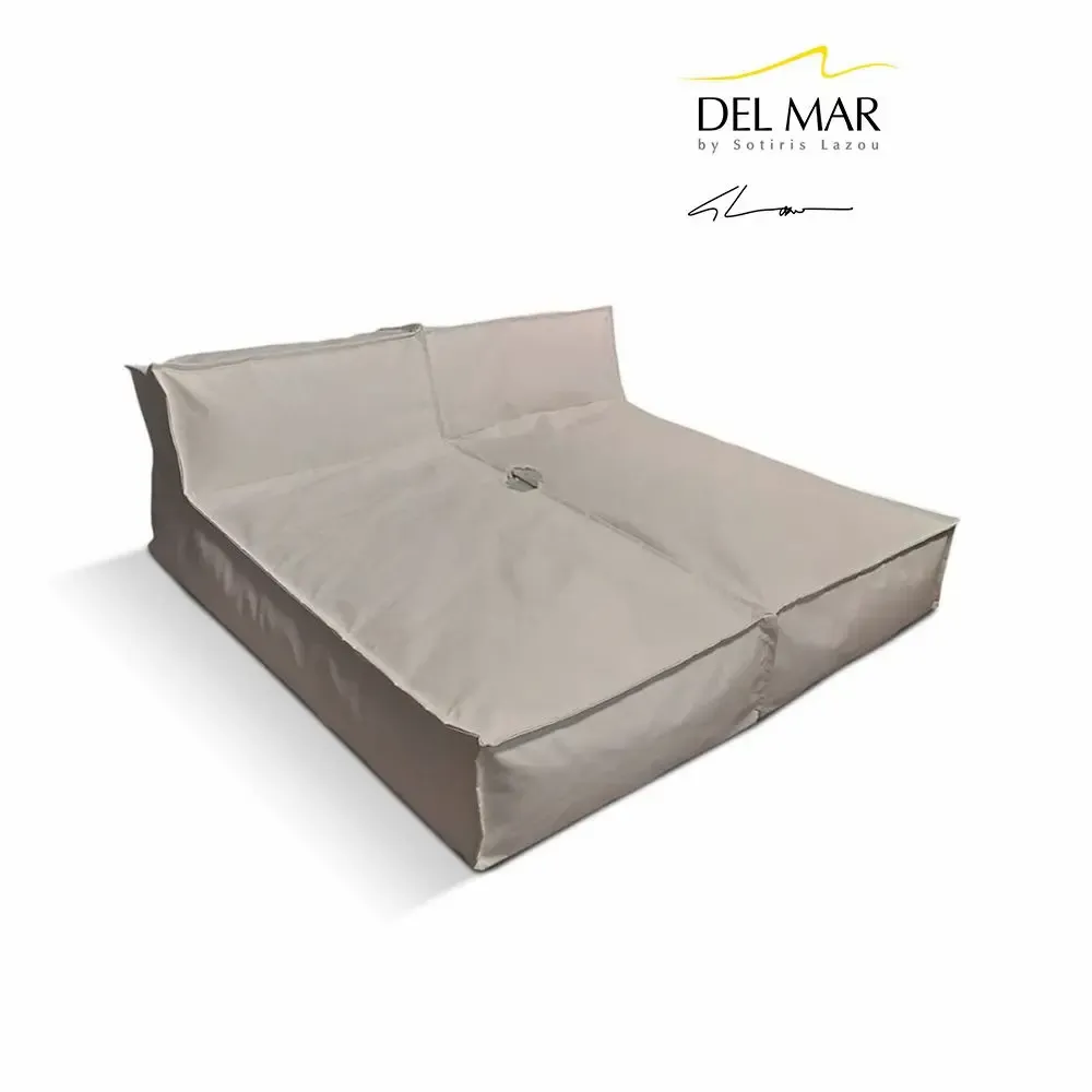 Outdoor pools - BEAN BAG DEL MAR DOUBLE WITH UMBRELLA HOLDER - POUFOMANIA