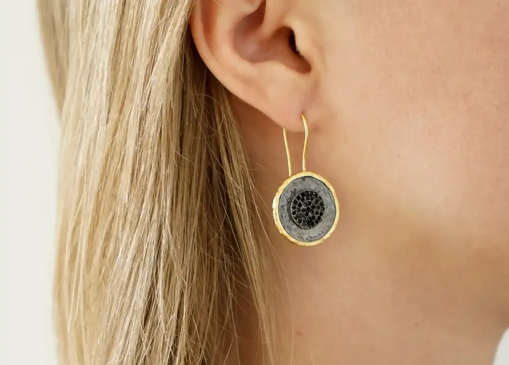 Bijoux - BOUCLES D'OREILLES "NUIT DES TEMPS" - COLLECTION ARKEOS - KARAWAN AUTHENTIC