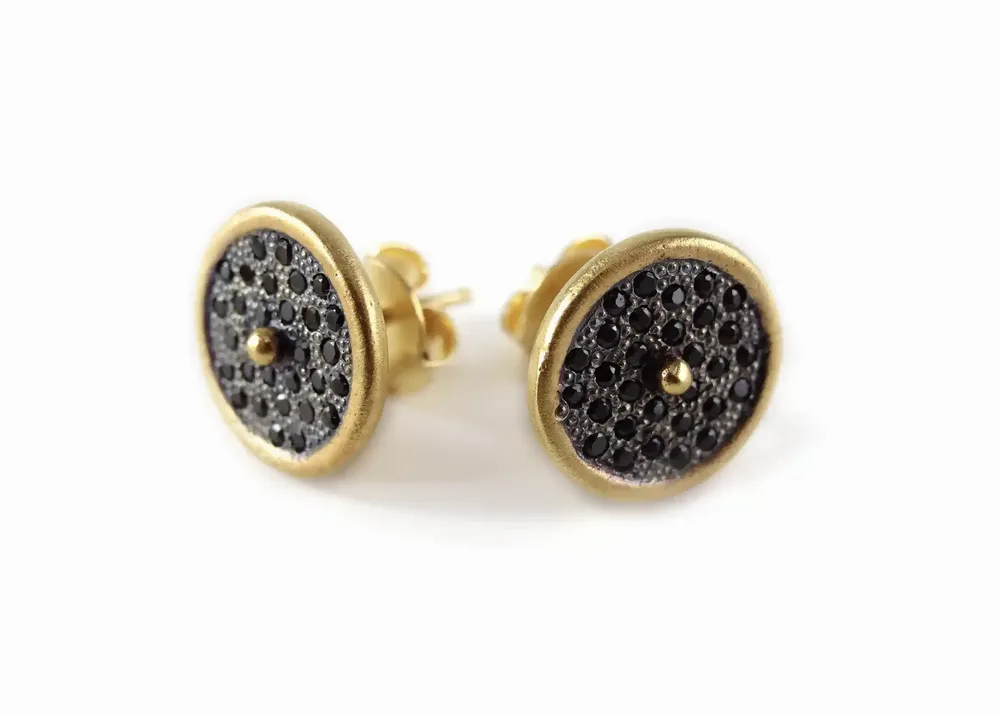 Bijoux - BOUCLES D'OREILLES CLOU "NUIT DES TEMPS" - COLLECTION ARKEOS - KARAWAN AUTHENTIC