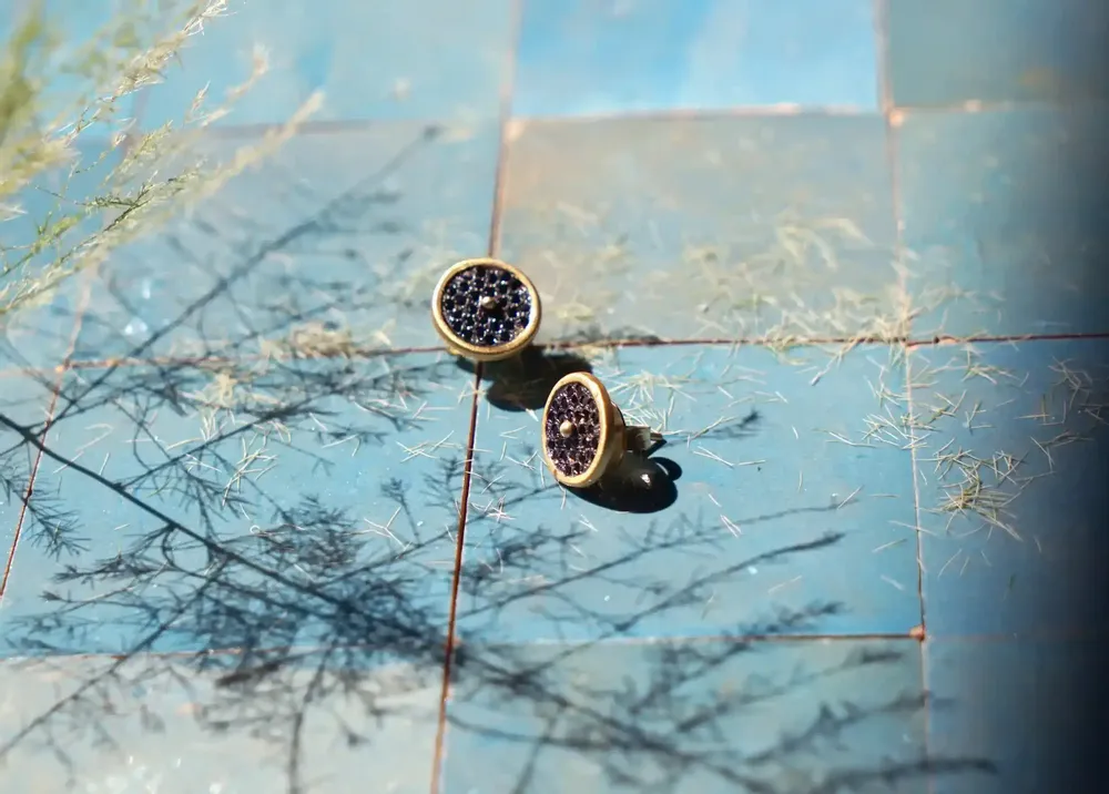 Bijoux - BOUCLES D'OREILLES CLOU "NUIT DES TEMPS" - COLLECTION ARKEOS - KARAWAN AUTHENTIC