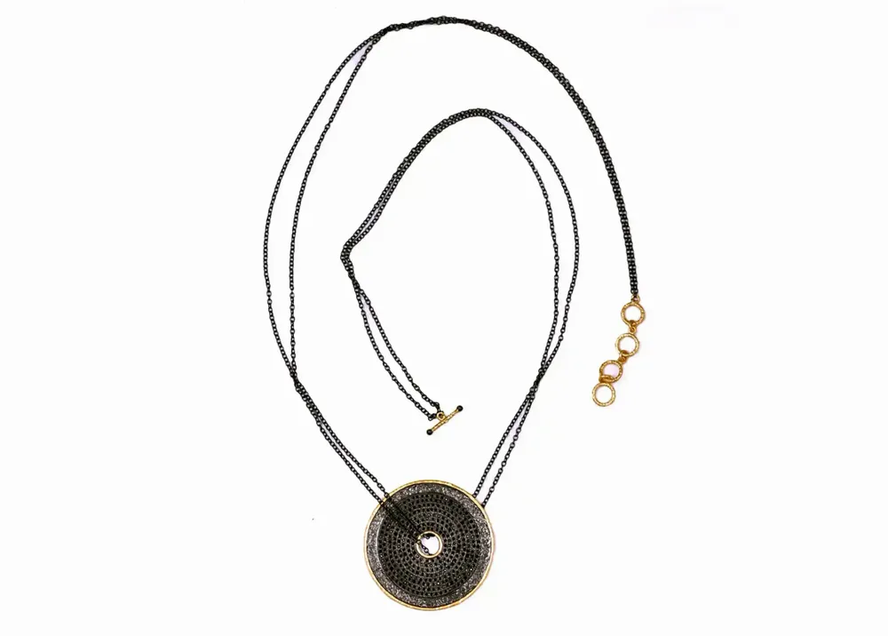 Jewelry - TALISMAN NECKLACE WITH DOUBLE ADJUSTABLE CHAIN “NUIT DES TEMPS” - ARKEOS COLLECTION - KARAWAN AUTHENTIC