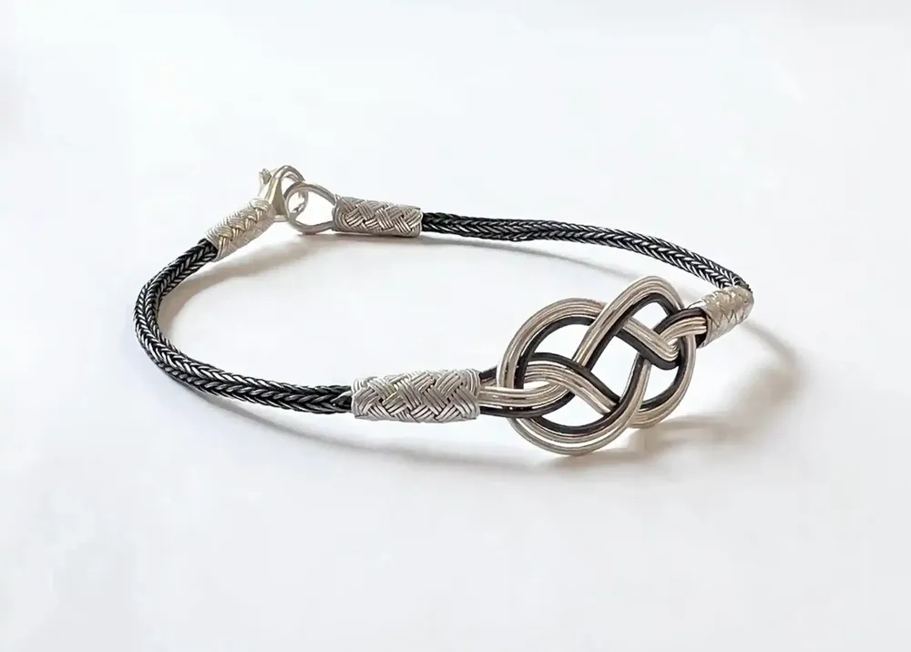 Bracelets - BRACELET INFINI - ARGENT ET ARGENT OXYDÉ - FAIT MAIN - HOMME&FEMME - KARAWAN AUTHENTIC