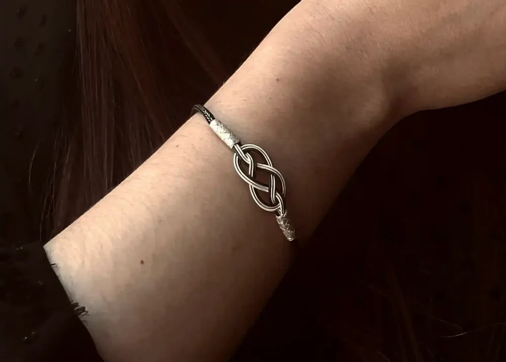Bracelets - BRACELET INFINI - ARGENT ET ARGENT OXYDÉ - FAIT MAIN - HOMME&FEMME - KARAWAN AUTHENTIC