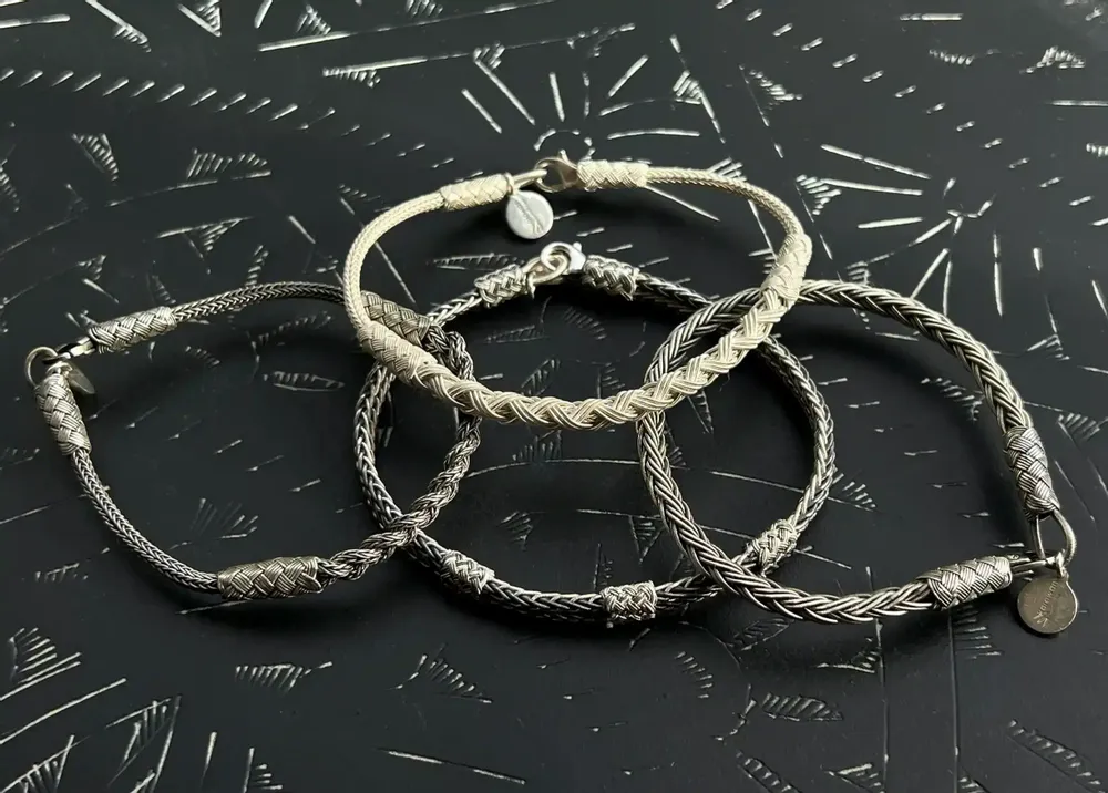 Bracelets - 925 SILVER BRAIDED BRACELET FOR MEN AND WOMEN - KARAWAN AUTHENTIC