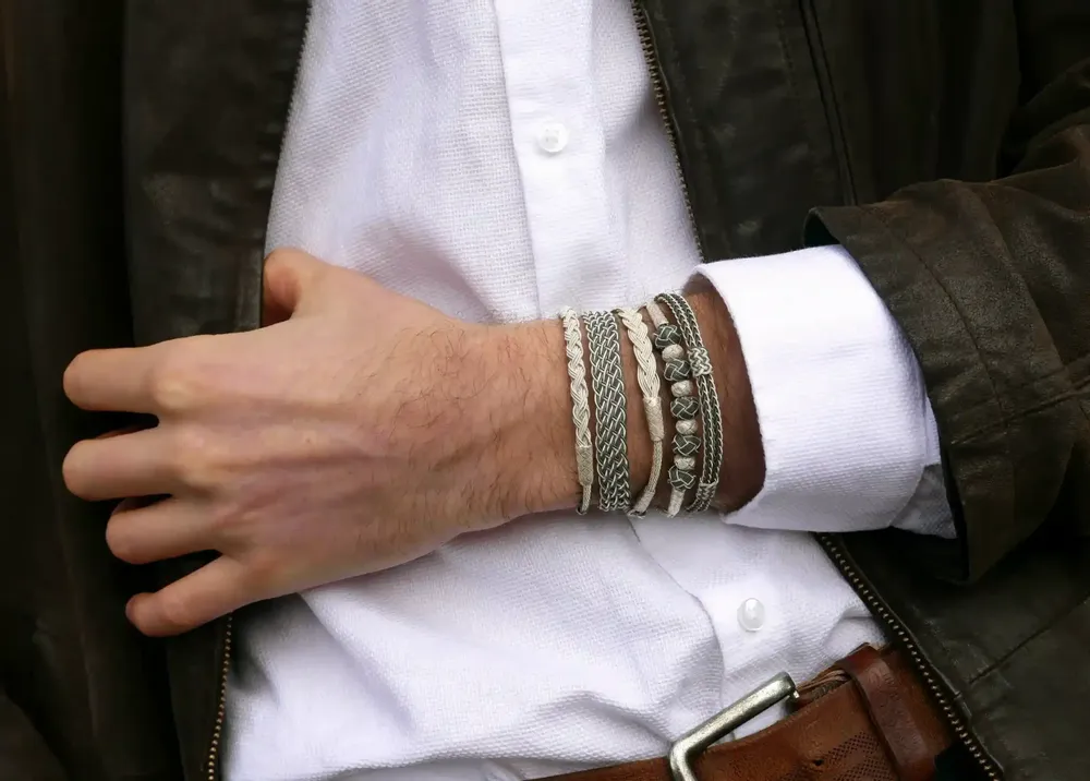 Bracelets - 925 SILVER BRAIDED BRACELET FOR MEN AND WOMEN - KARAWAN AUTHENTIC