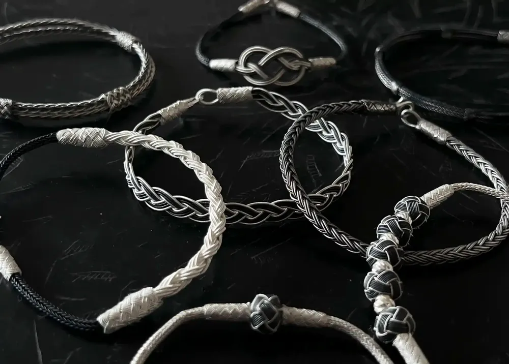 Bracelets - BRACELET TRESSE RONDE - ARGENT ET ARGENT OXYDÉ - FAIT MAIN - HOMME&FEMME - KARAWAN AUTHENTIC