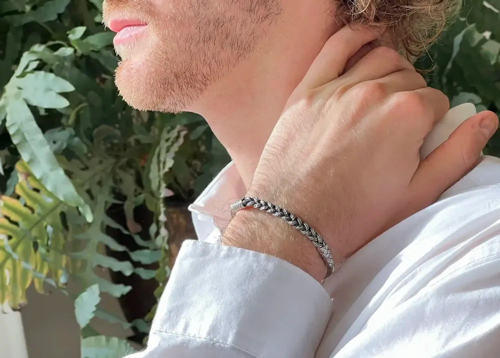 Bracelets - CHAINE TRESSE - ARGENT - FAIT MAIN - HOMME&FEMME - KARAWAN AUTHENTIC