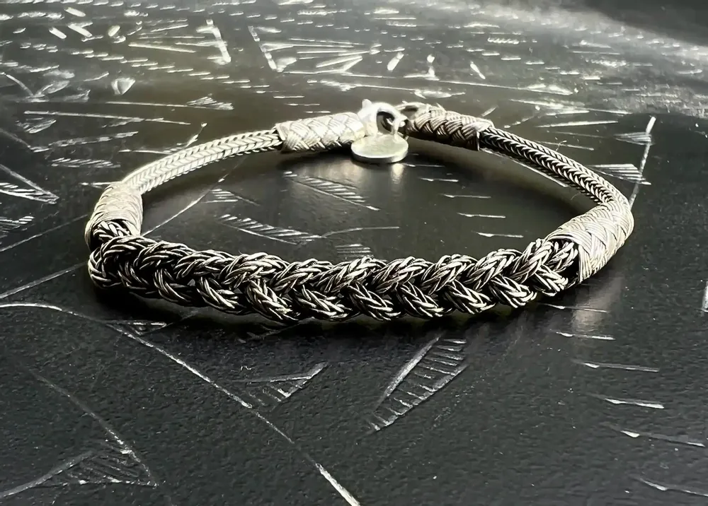 Bracelets - CHAINE TRESSE - ARGENT - FAIT MAIN - HOMME&FEMME - KARAWAN AUTHENTIC