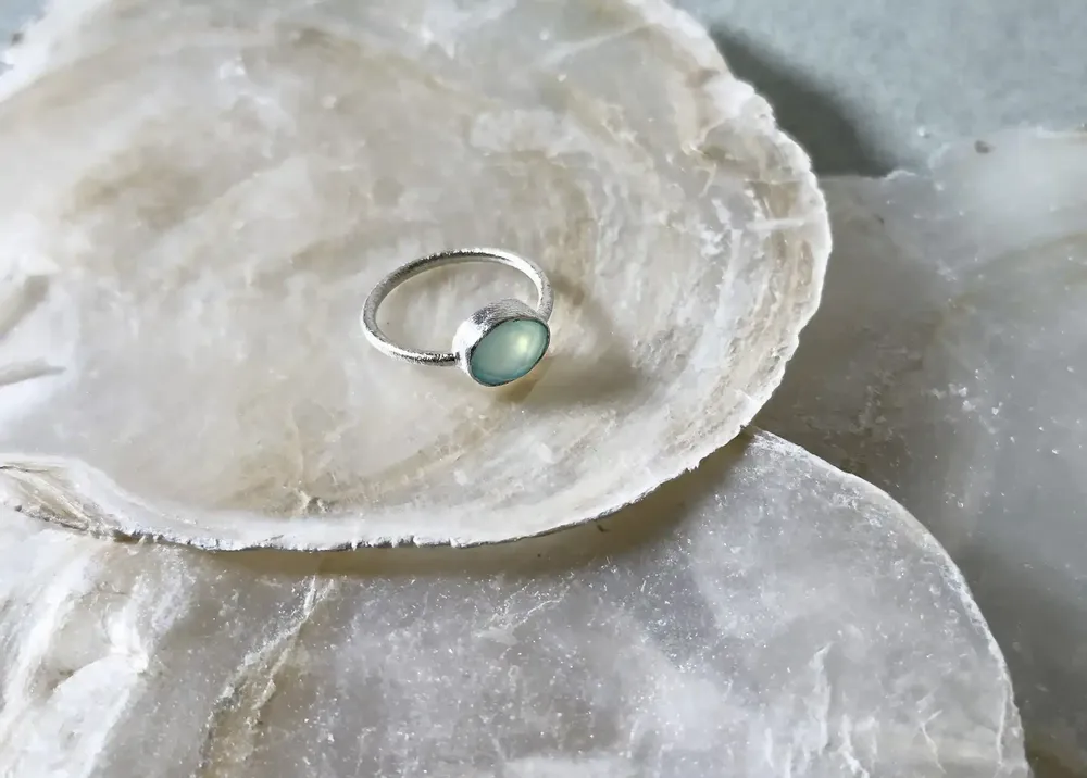 Jewelry - RING\" DROP\” SILVER 925 AQUA CHALCY - KARAWAN AUTHENTIC