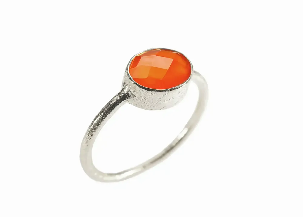 Bijoux - BAGUE "DROP" ARGENT 925 CORNALINE - KARAWAN AUTHENTIC