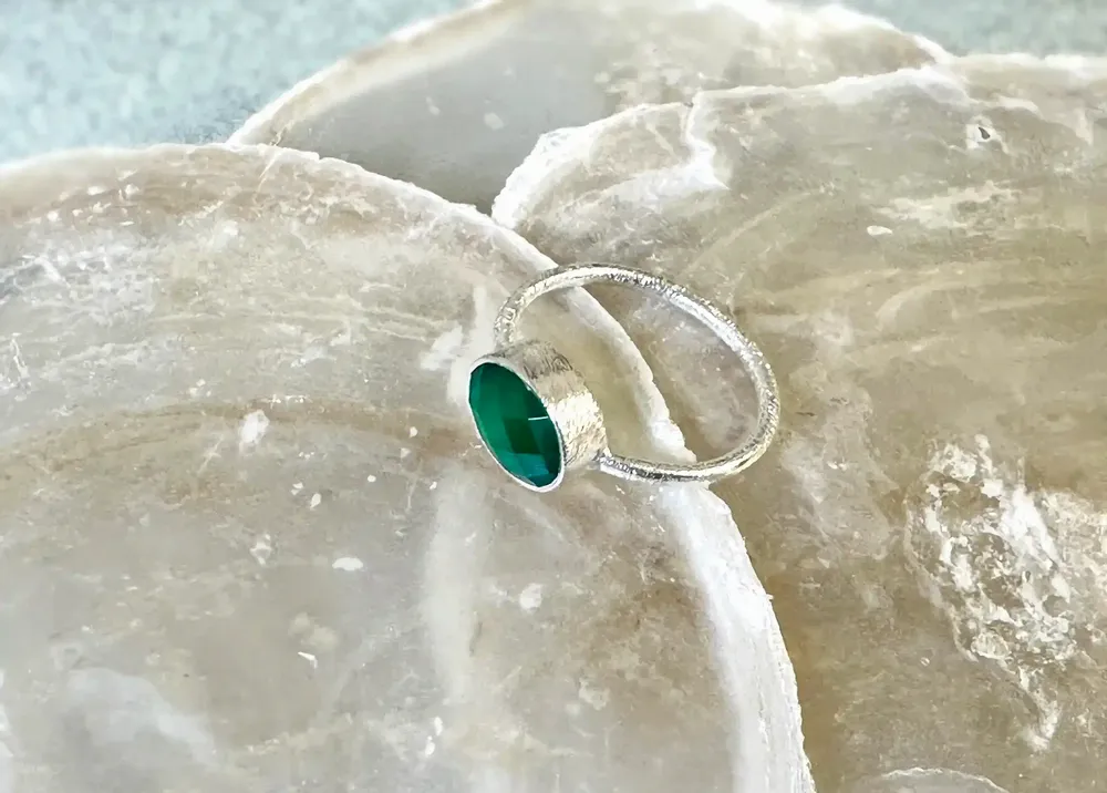 Jewelry - RING\" DROP\” ONYX GREEN 925 SILVER - KARAWAN AUTHENTIC