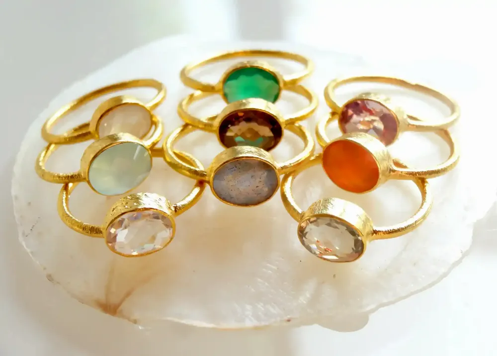 Jewelry - GOLD PLATED RING\" DROP\” CARNELIAN - KARAWAN AUTHENTIC