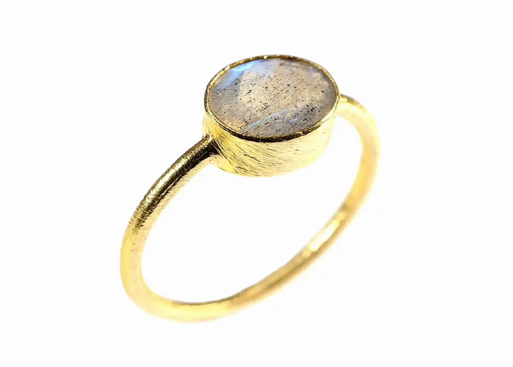 Jewelry - GOLD PLATED RING\" DROP\” LABRADORITE - KARAWAN AUTHENTIC