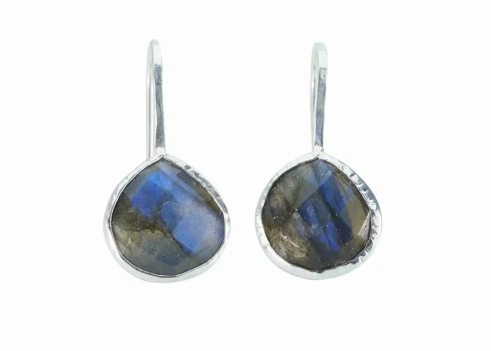 Bijoux - BOUCLES D'OREILLES ARGENT "DROP" LABRADORITE - KARAWAN AUTHENTIC
