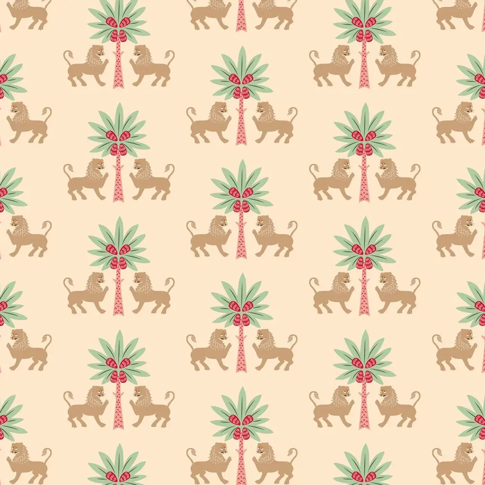 Tissus - « Royal Lion » – L’esprit du royaume doré de Palerme - ELENA SCARLATA STUDIO