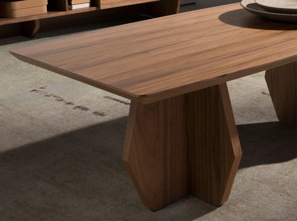 Coffee tables - Oval walnut barrel coffee table - ANGEL CERDÁ