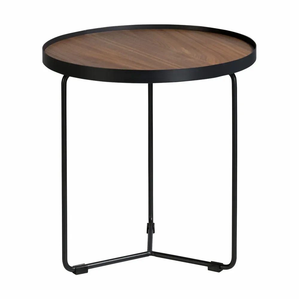 Coffee tables - Walnut round corner table - ANGEL CERDÁ