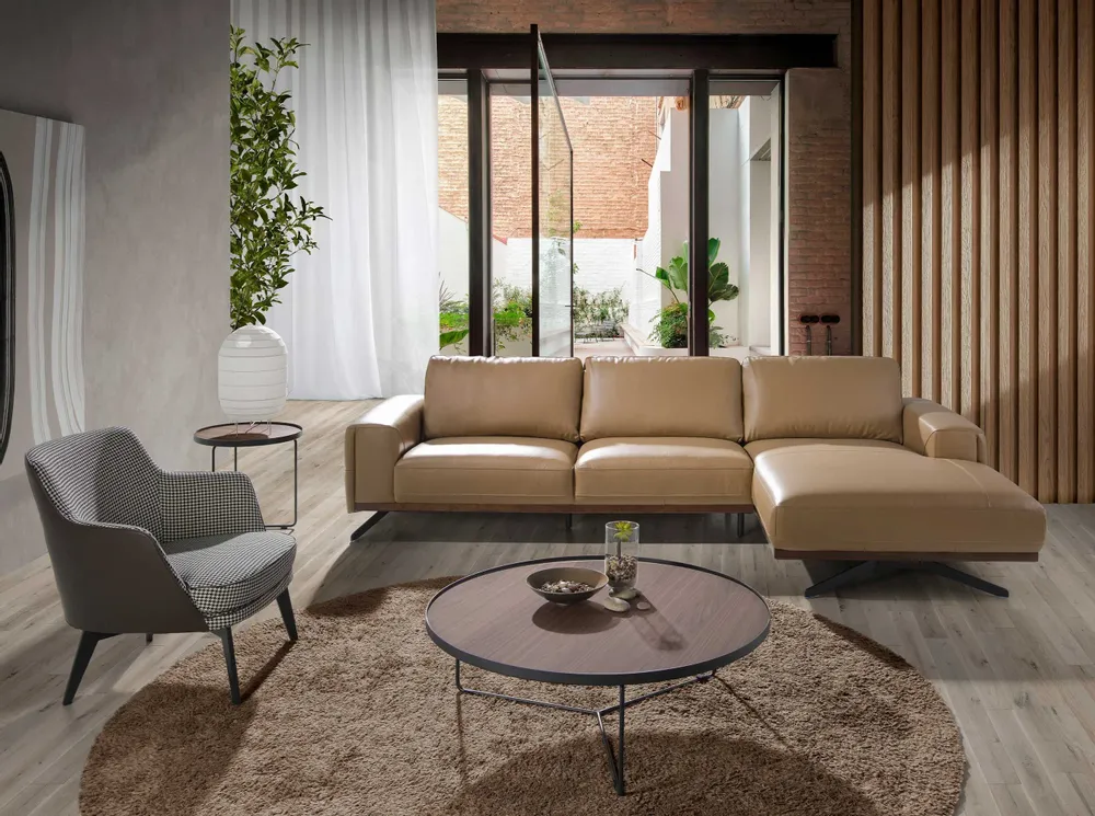 Coffee tables - Walnut round corner table - ANGEL CERDÁ