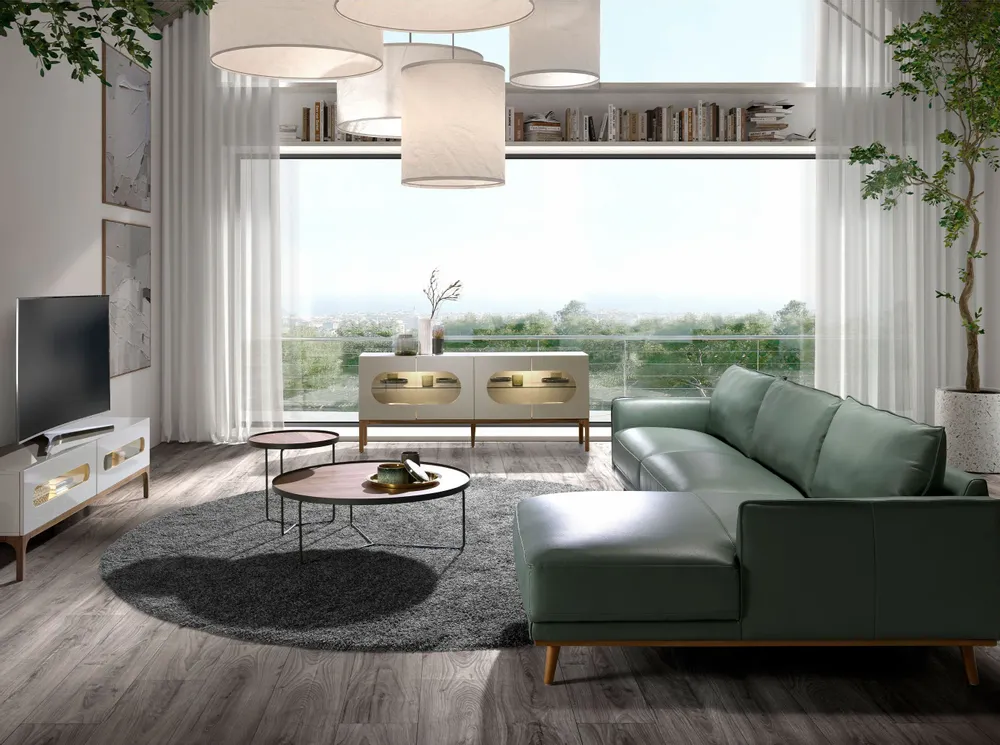 Coffee tables - Walnut round corner table - ANGEL CERDÁ