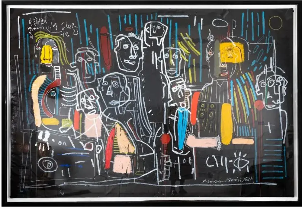 Tableaux - Tableau "Tous ensemble" de Monsieur Jamin - GALERIE SEBBAN