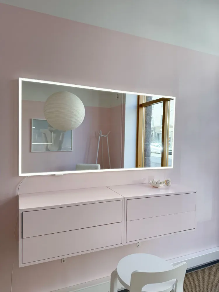 Bathroom mirrors - Full Lux Square LED Mirror (140x70cm) - SCANDINAVIAN GLASSFACTORY