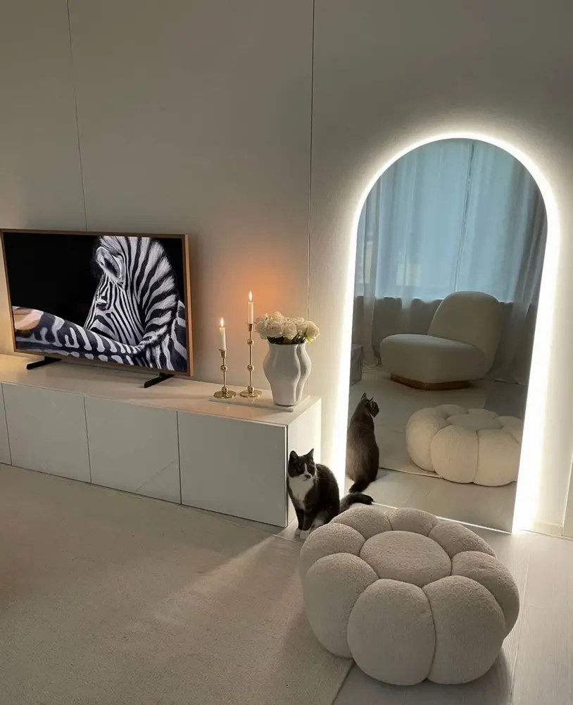 Miroirs - Arch - Miroir pleine longueur avec lumières LED (70x150cm) - SCANDINAVIAN GLASSFACTORY