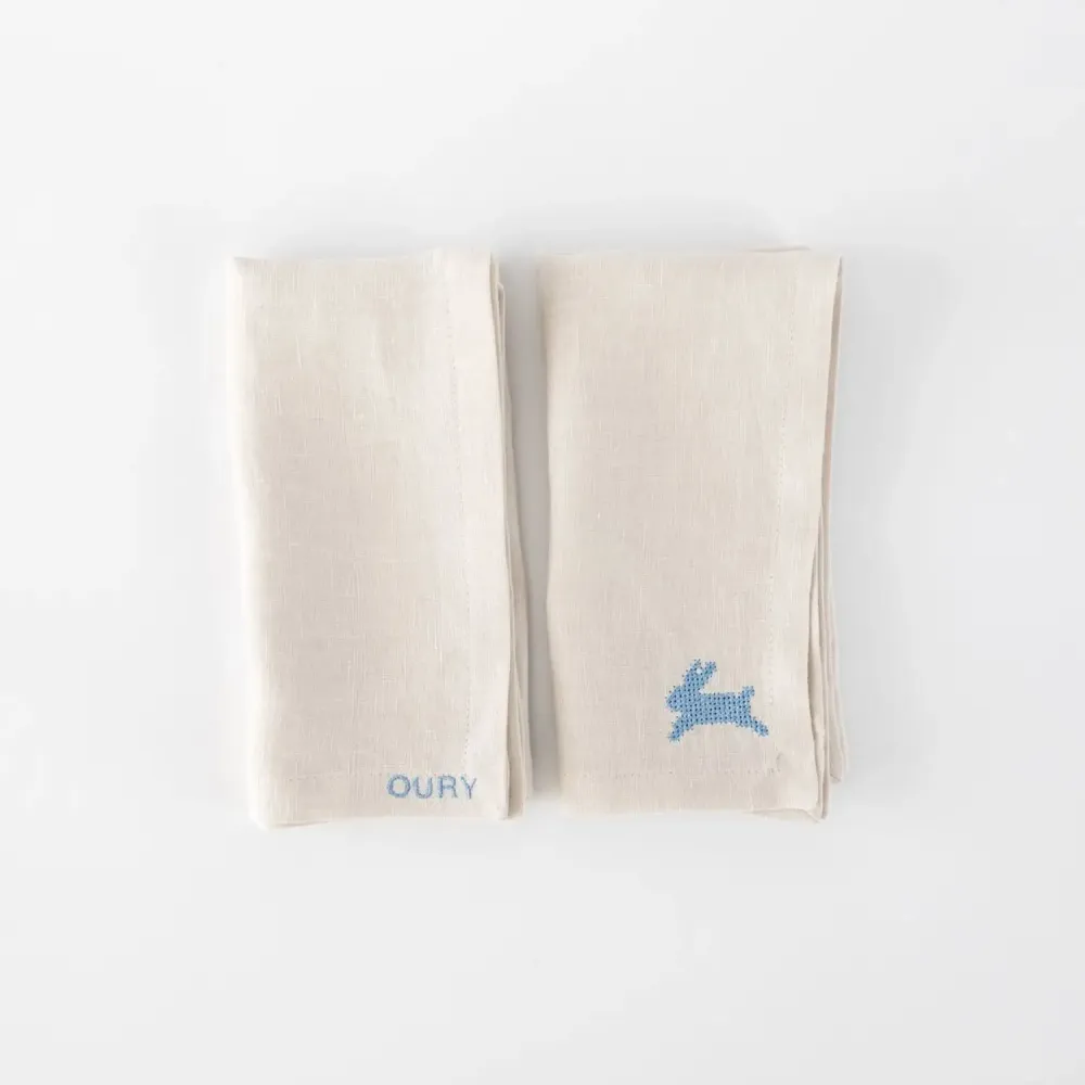 Table linen - Easter Beige Linen Napkins (Set of 2) - OURY HOME