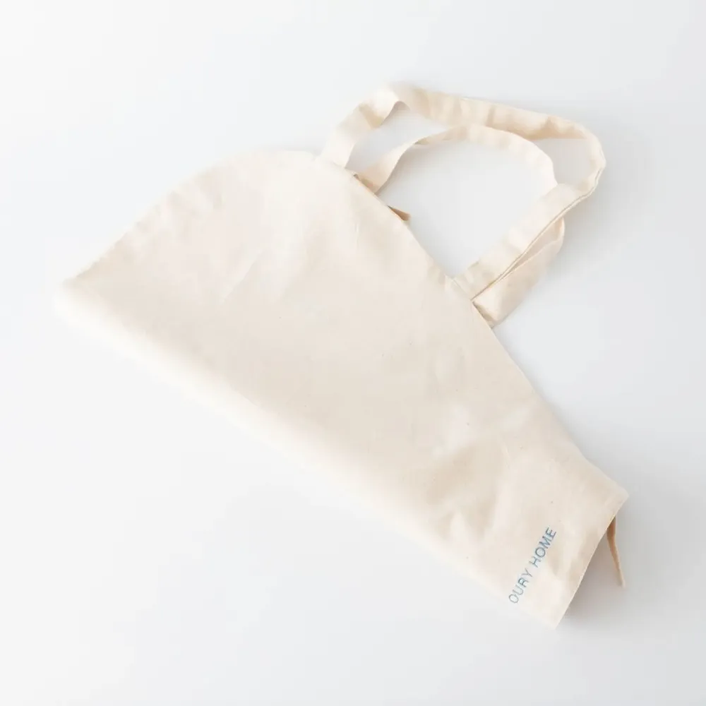 Bags and totes - Flower Bag – Organic Cotton with Blue Embroidery - OURY HOME