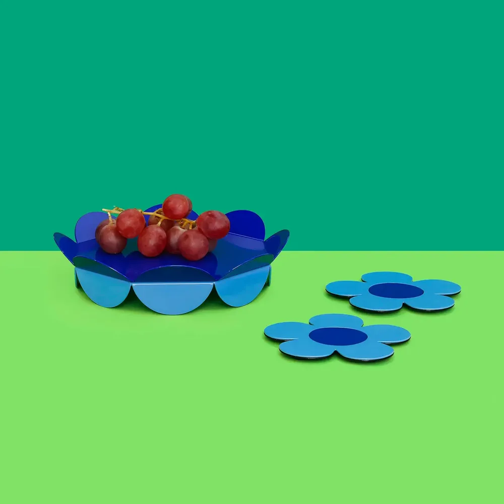 Platter and bowls - Flower Serving Stand M – Sculptural Medium Centerpiece - ISUWA