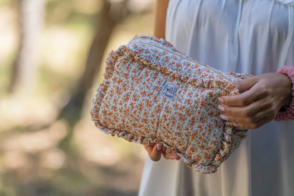 Travel accessories - Ruffled Toiletry Bag - POULE HOUSE