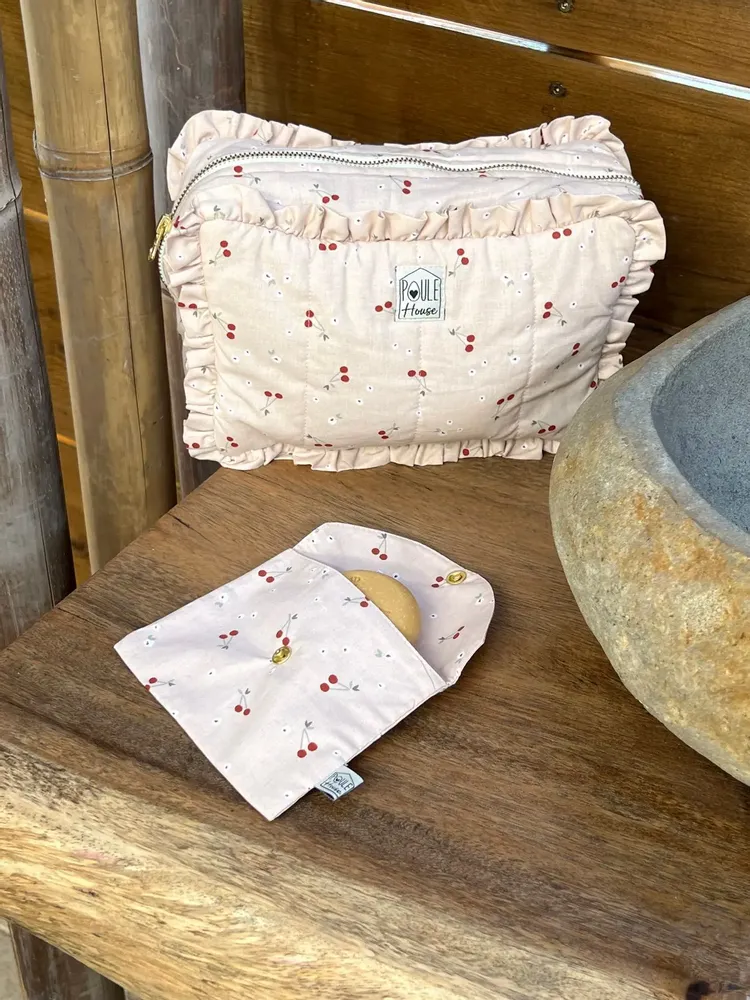 Travel accessories - Ruffled Toiletry Bag - POULE HOUSE