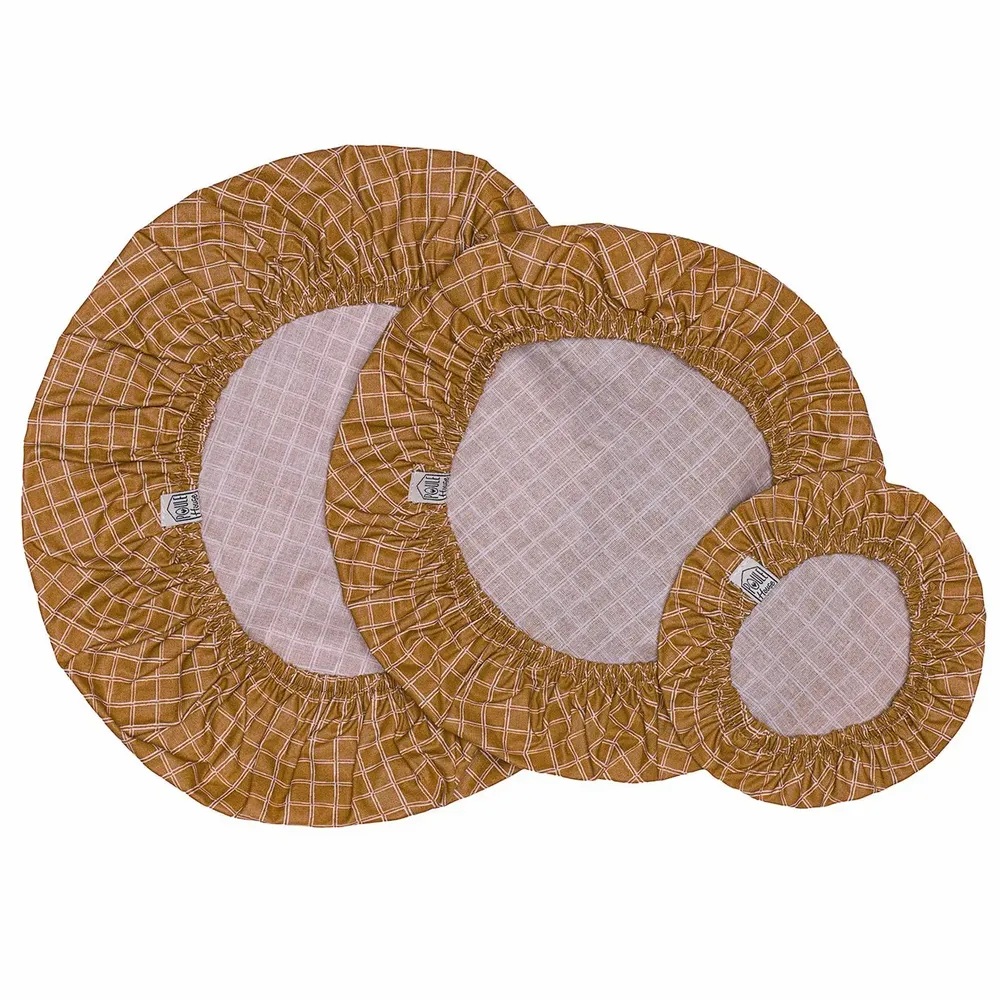 Food storage - Set of 3 Reusable Coated Cotton Food Covers - POULE HOUSE