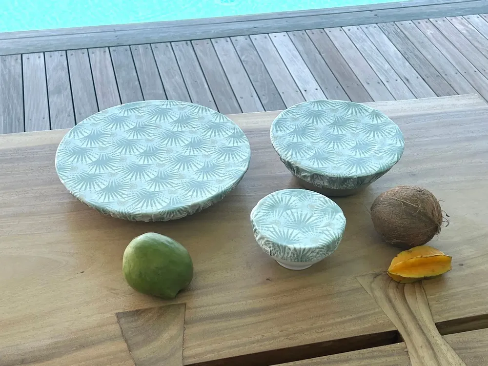 Food storage - Set of 3 Reusable Coated Cotton Food Covers - POULE HOUSE