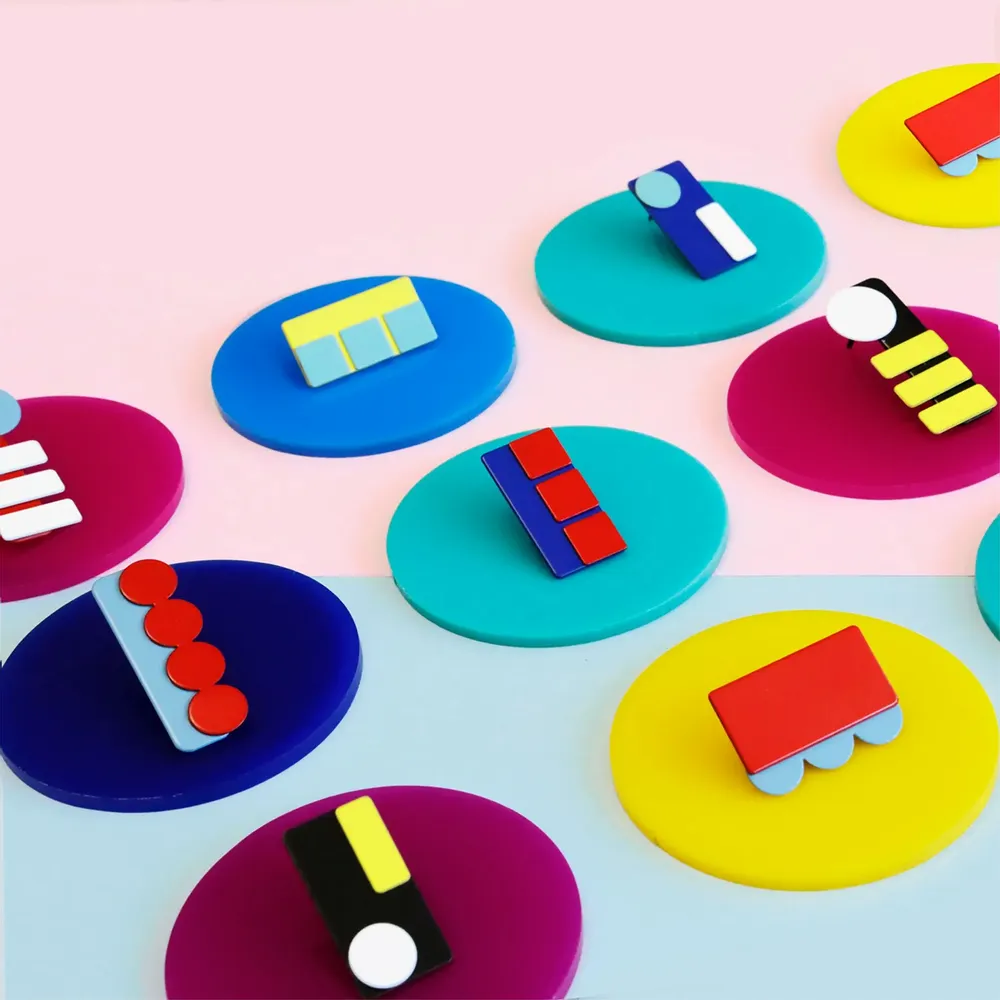 Jewelry - Geometric Earrings – Playful Forms in Color - ISUWA