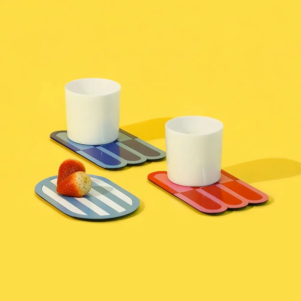 Tea and coffee accessories - Wave Coaster – Graphic Table Accent in Color - ISUWA