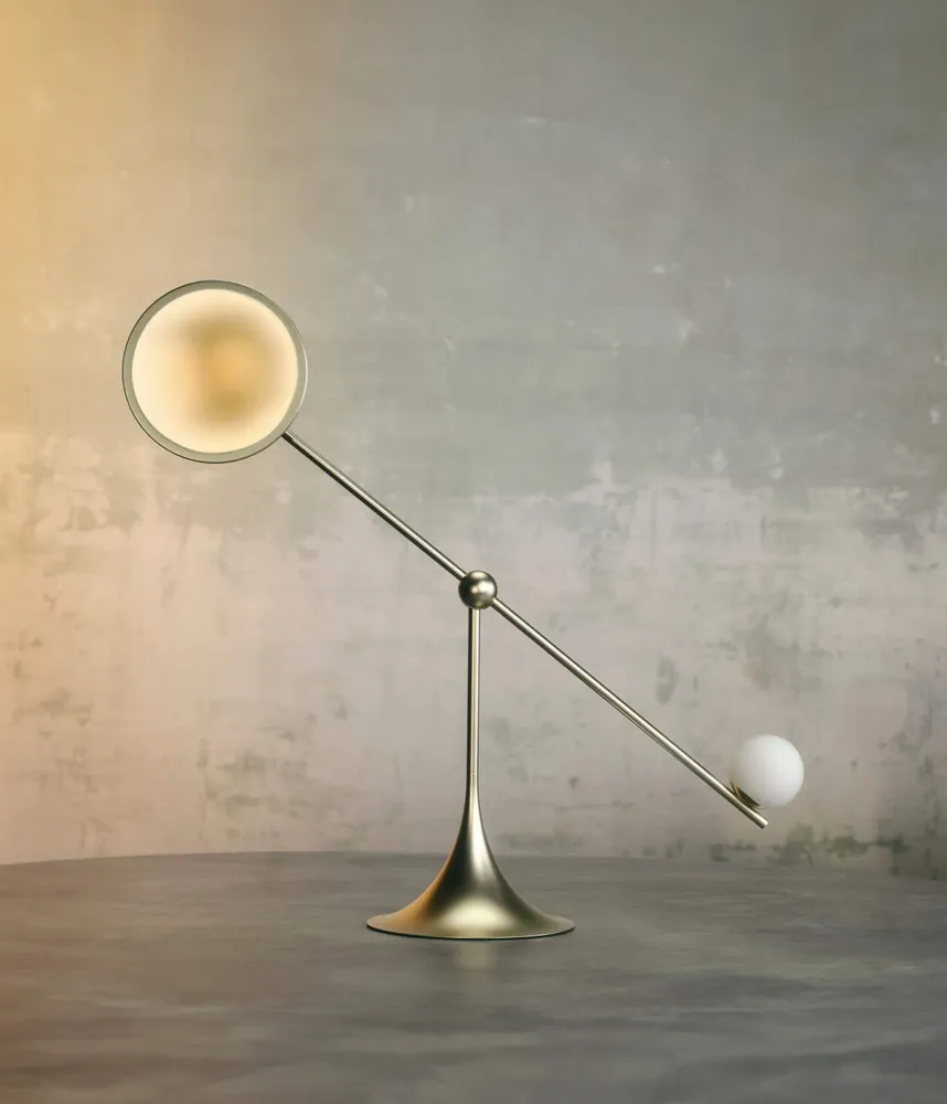 Lampes de bureau - Lampe de bureau Ovo dorée - LUMIO