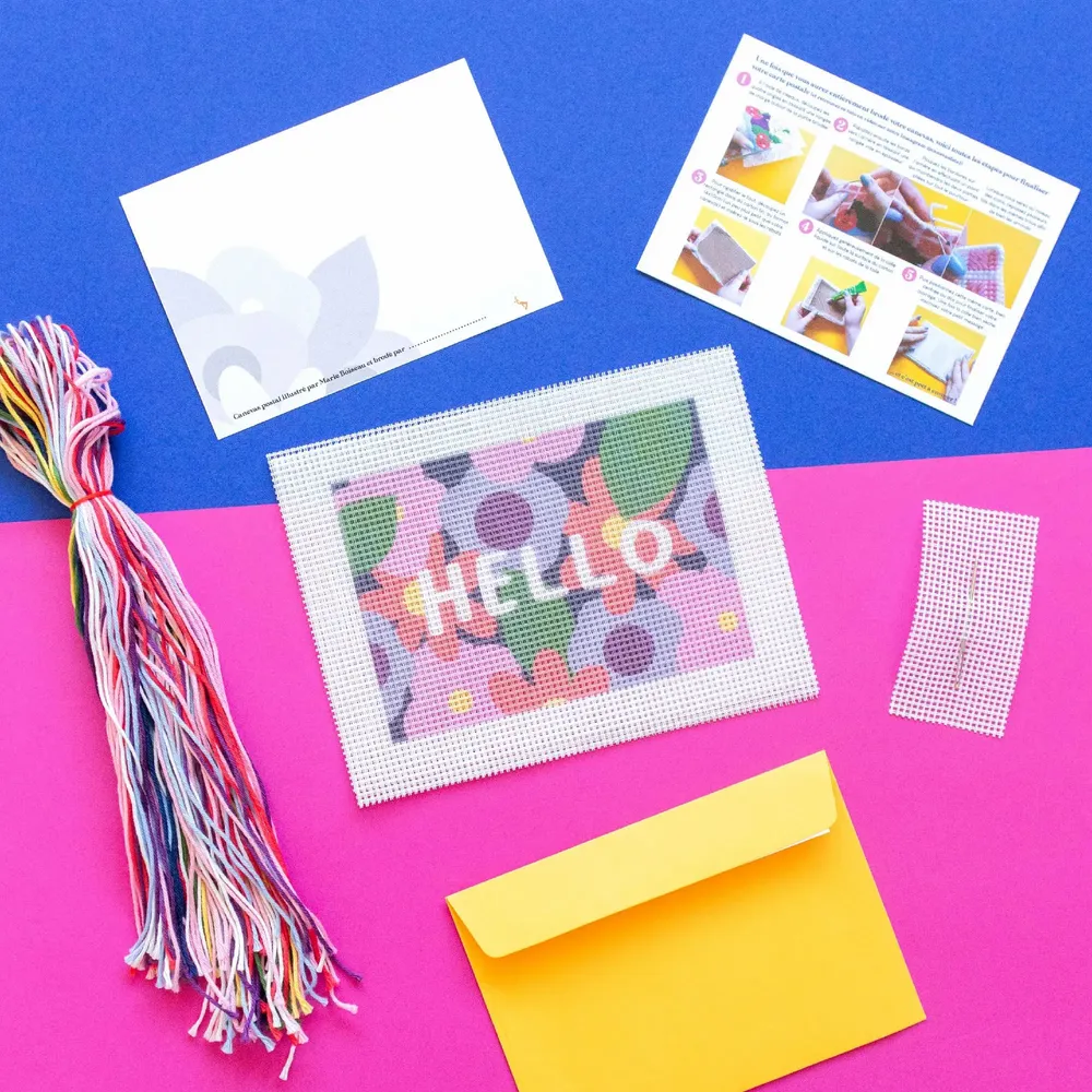 Gifts - Postal Canvas - Hello Flowers - CANEVAS FATAL