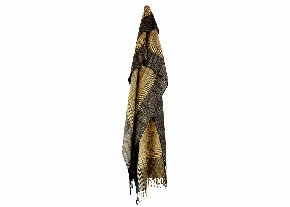 Foulards et écharpes - ETOLE EN SOIE SAUVAGE "ASSAM" - KARAWAN AUTHENTIC