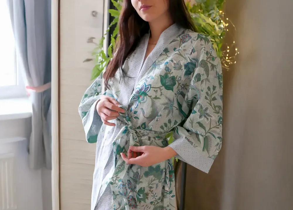 Apparel - KIMONO BLUE GARDEN - KARAWAN AUTHENTIC