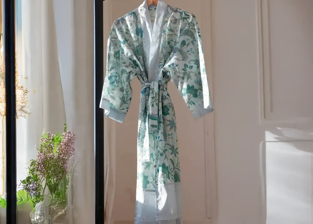Apparel - KIMONO BLUE GARDEN - KARAWAN AUTHENTIC
