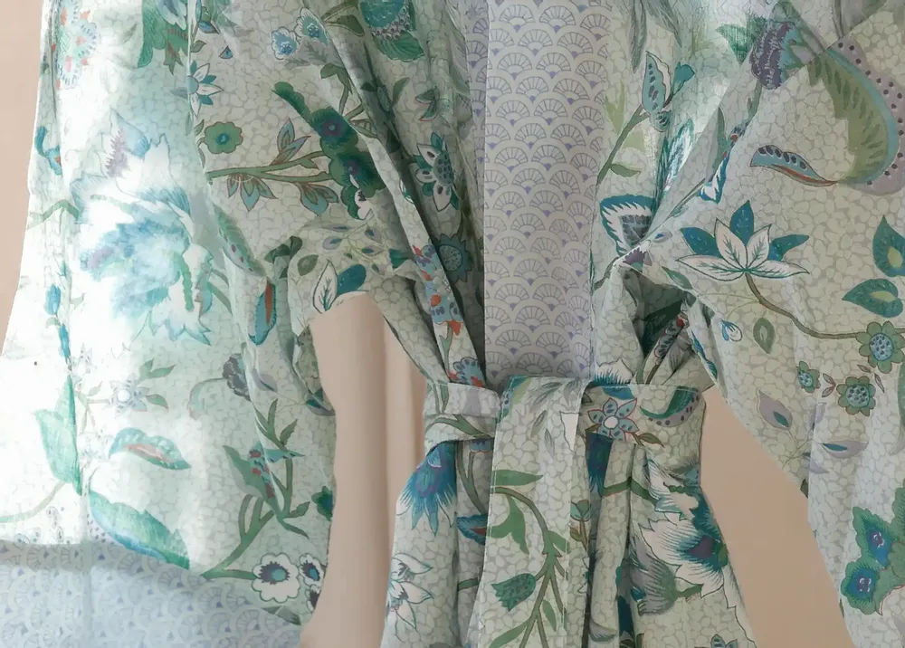 Apparel - KIMONO BLUE GARDEN - KARAWAN AUTHENTIC