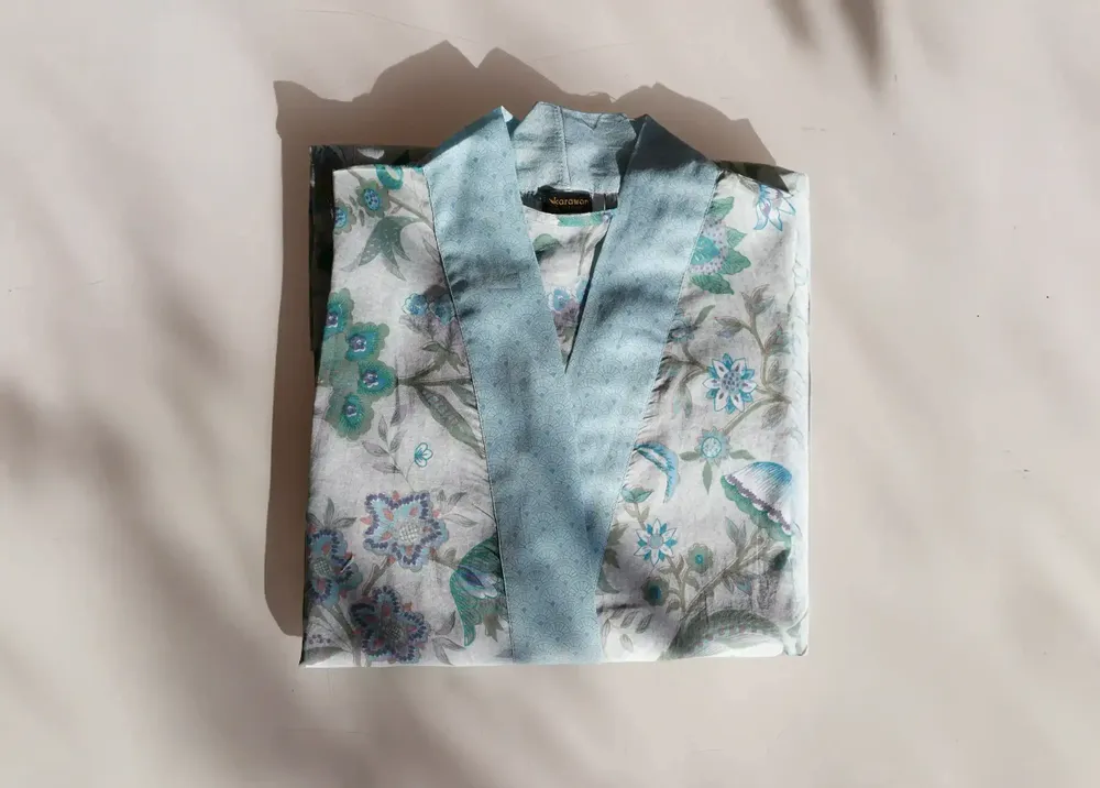 Apparel - KIMONO BLUE GARDEN - KARAWAN AUTHENTIC