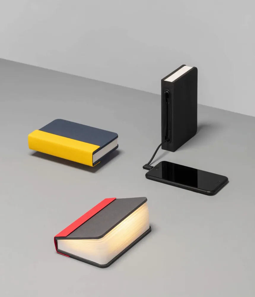 Lampes sans fil - Lampe Lito Mini Book jaune/bleu marine - LUMIO