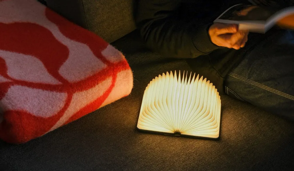 Lampes sans fil - Lampe Lito Mini Book jaune/bleu marine - LUMIO