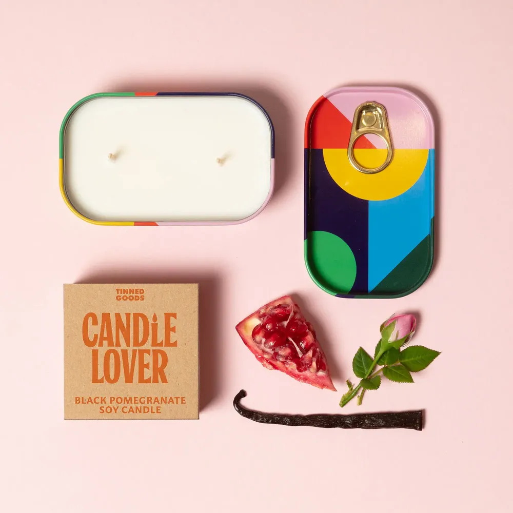 Candles - Tinned Goods - Black Pomegranate Candle - BLOCK DESIGN